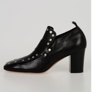 CELINE SOFT LEATHER SLIPPER PUMP 70 STUD DETAIL BLACK LOAFERS SIZE 38.5